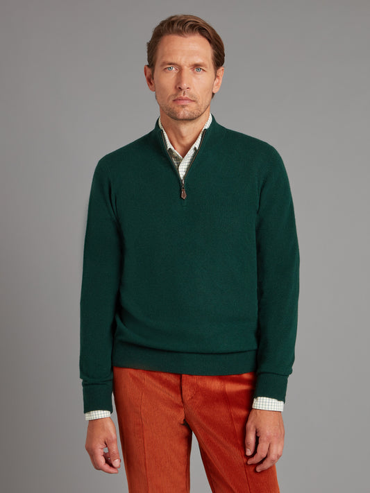 Cairns Half Zip Jumper - Tartan Green